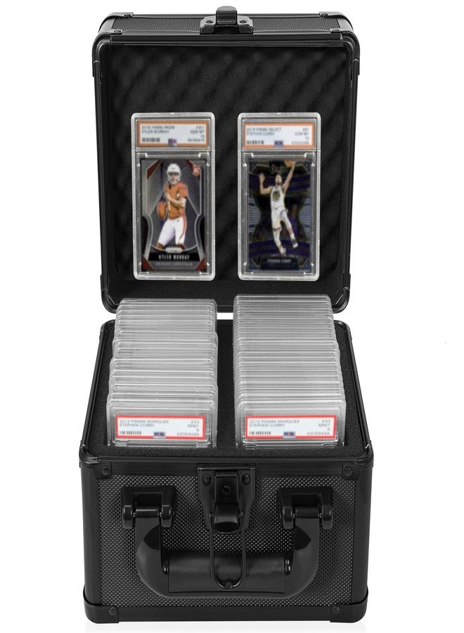 OUUTMEE Graded Card Case - Aluminum Alloy Graded Card Storage Box Compatible with 40 Card Slabs, Sports Trading Card Case Fits PSA, CSG, BGS - Image 1